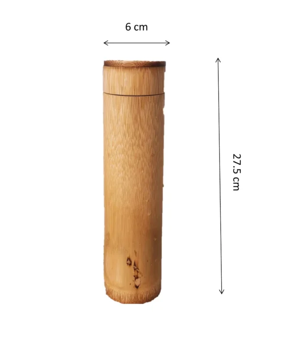 Bamboo bottle with steel interior size