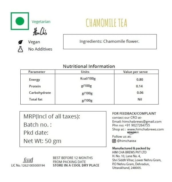 Chamomile label