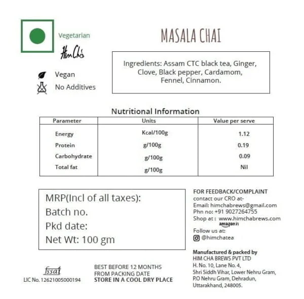 MasalaChai label1