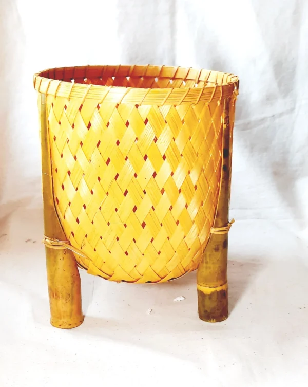 bamboo basket for gifts with stand