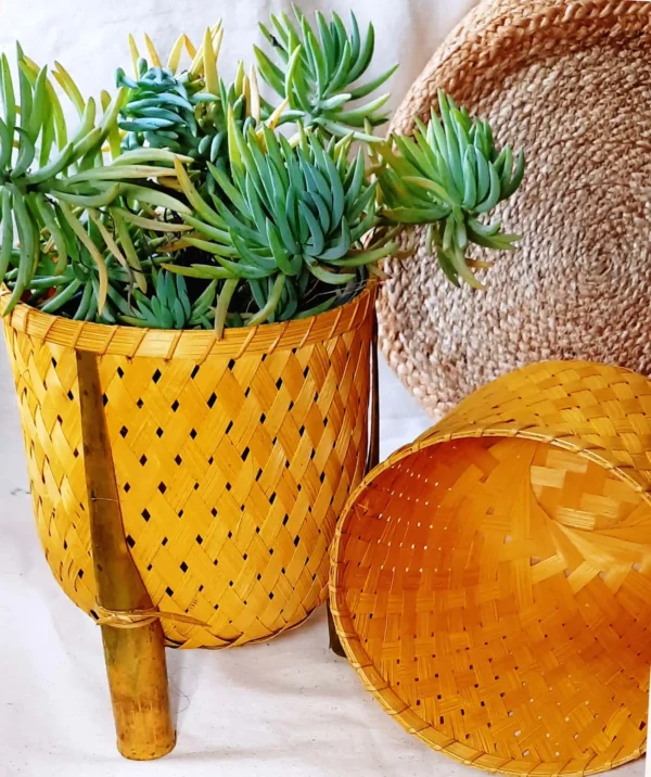 bamboo basket (round) with stand