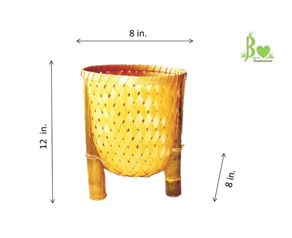 bamboo basket (round) with stand size