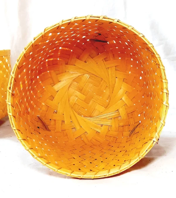 weaving bamboo basket with stand round